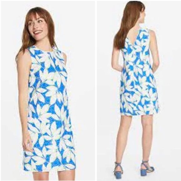 Draper James Dresses & Skirts - Draper James Eyelet Shift Dress in Sapphire Blue Print Size 2 NWT